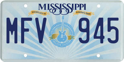 MS license plate MFV945