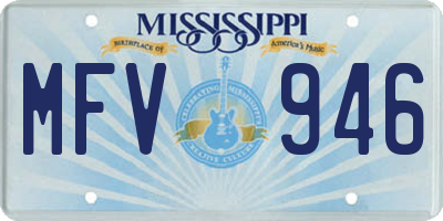MS license plate MFV946