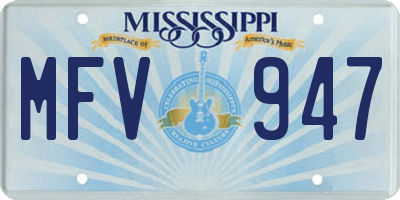 MS license plate MFV947