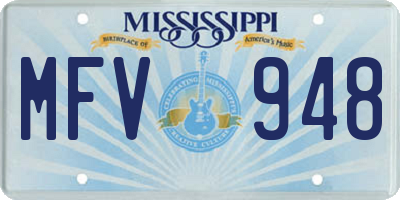 MS license plate MFV948