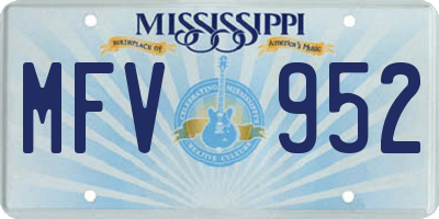 MS license plate MFV952