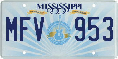 MS license plate MFV953