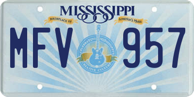 MS license plate MFV957