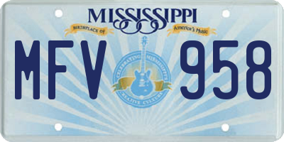 MS license plate MFV958