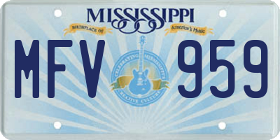 MS license plate MFV959