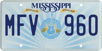 MS license plate MFV960