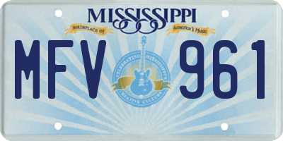 MS license plate MFV961
