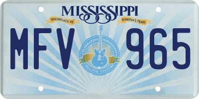 MS license plate MFV965