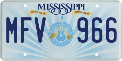 MS license plate MFV966