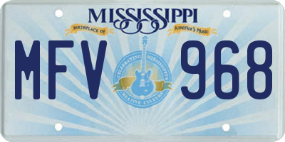 MS license plate MFV968