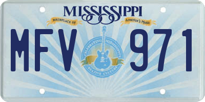 MS license plate MFV971