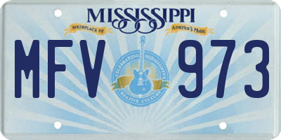 MS license plate MFV973