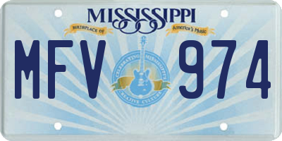 MS license plate MFV974