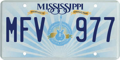 MS license plate MFV977