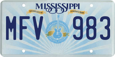 MS license plate MFV983