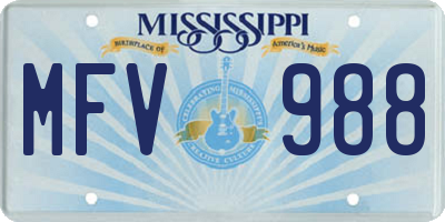 MS license plate MFV988