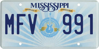 MS license plate MFV991