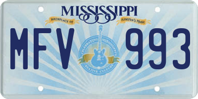 MS license plate MFV993