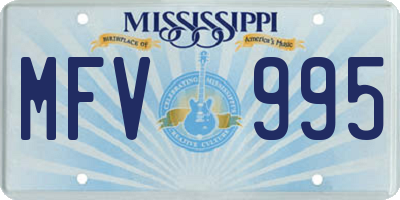 MS license plate MFV995