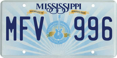 MS license plate MFV996