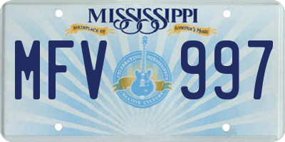 MS license plate MFV997