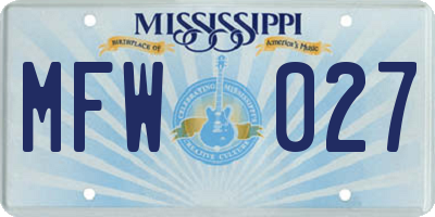 MS license plate MFW027