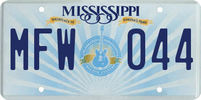 MS license plate MFW044