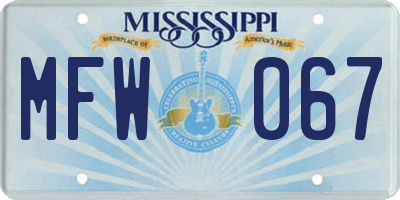 MS license plate MFW067