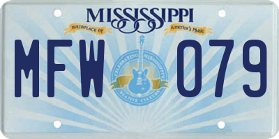 MS license plate MFW079