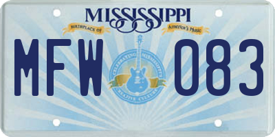 MS license plate MFW083