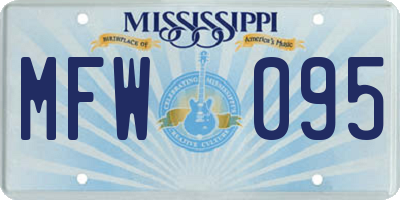 MS license plate MFW095