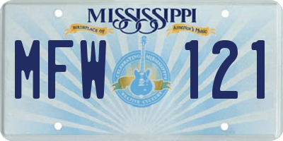 MS license plate MFW121