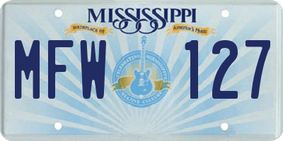 MS license plate MFW127