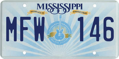 MS license plate MFW146