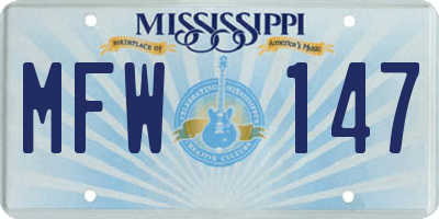 MS license plate MFW147