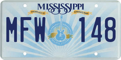 MS license plate MFW148