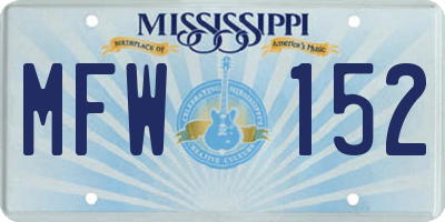 MS license plate MFW152