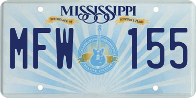 MS license plate MFW155