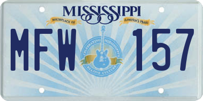 MS license plate MFW157
