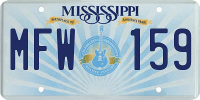 MS license plate MFW159