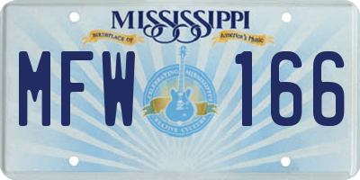 MS license plate MFW166