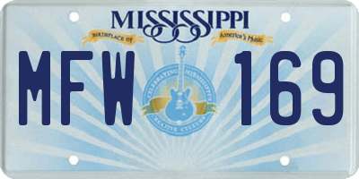 MS license plate MFW169