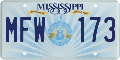 MS license plate MFW173