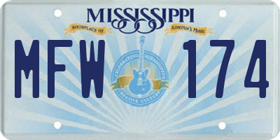 MS license plate MFW174
