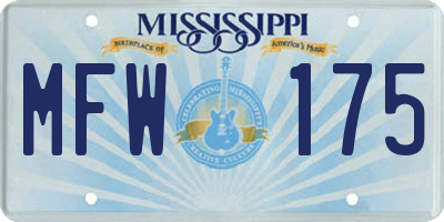MS license plate MFW175