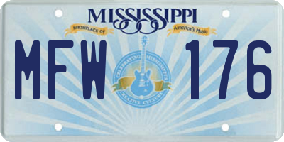 MS license plate MFW176