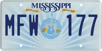 MS license plate MFW177