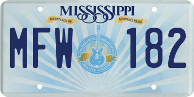 MS license plate MFW182