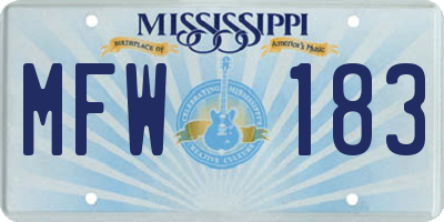 MS license plate MFW183