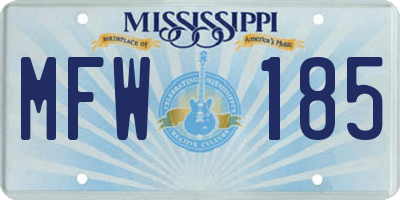 MS license plate MFW185